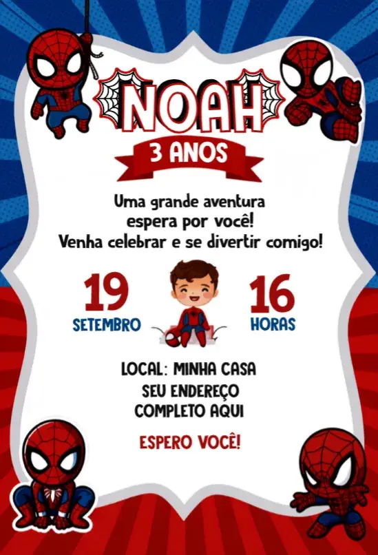 Convite Homem Aranha Baby