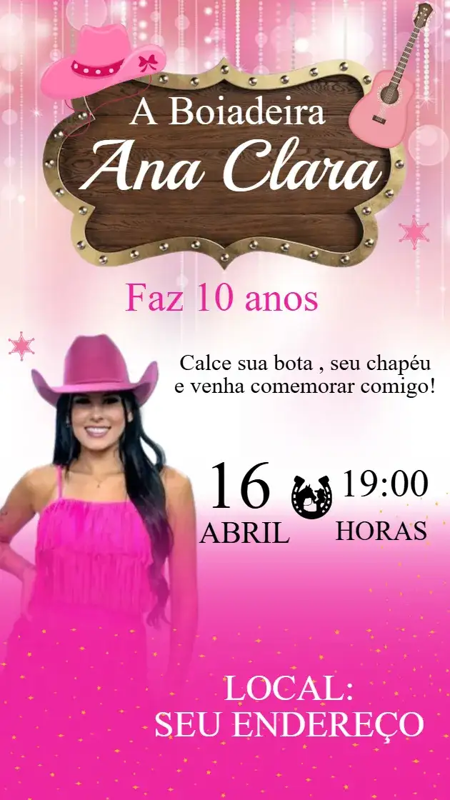 Invitación Infantil Vaquera - ANA CASTELA