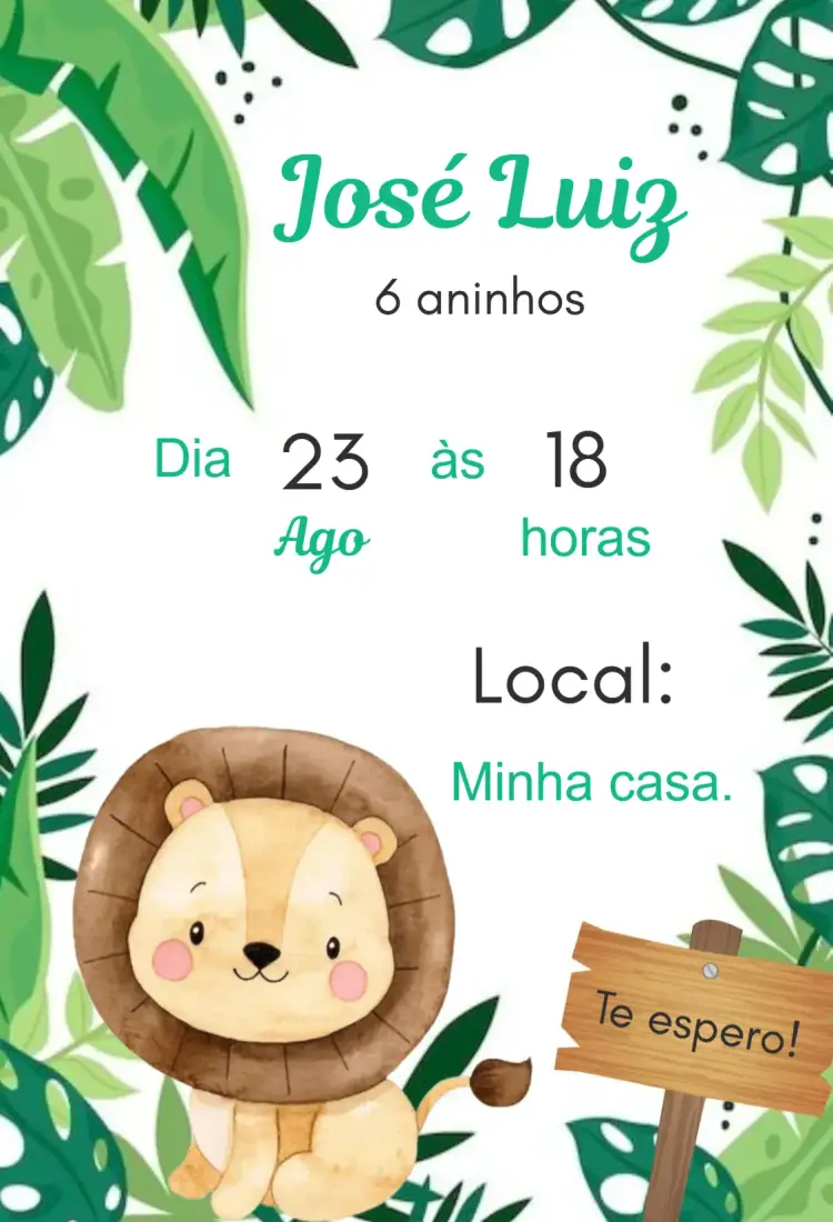Convite Leão Safari