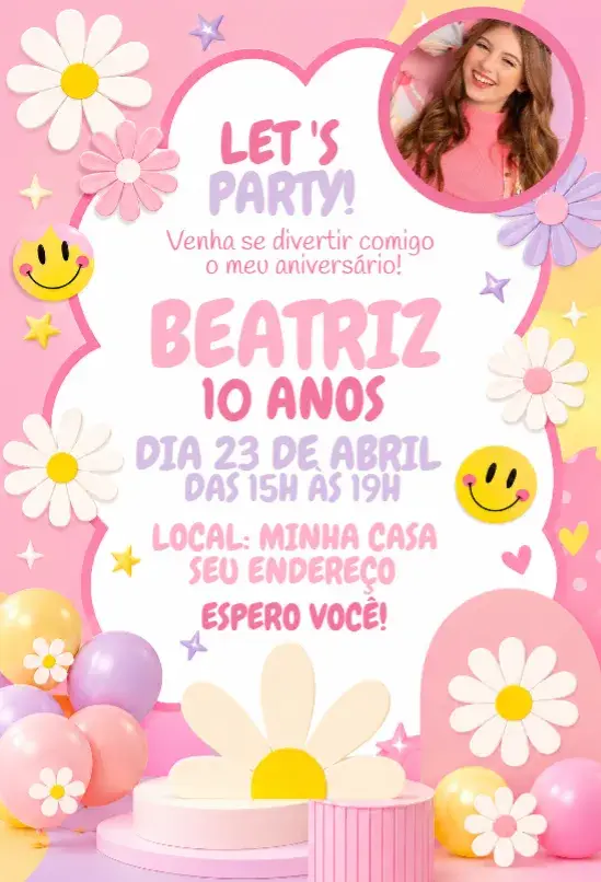 Convite Margarida Emoji