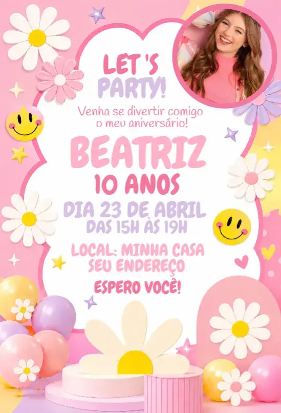 Convite Margarida Emoji