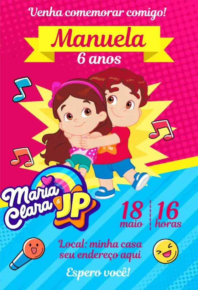 Convite Maria Clara e JP