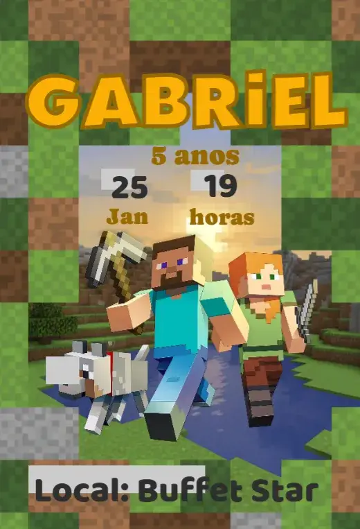 Convite Minecraft