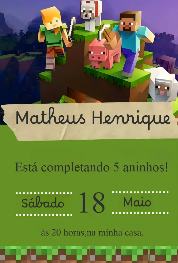 Convite Minecraft