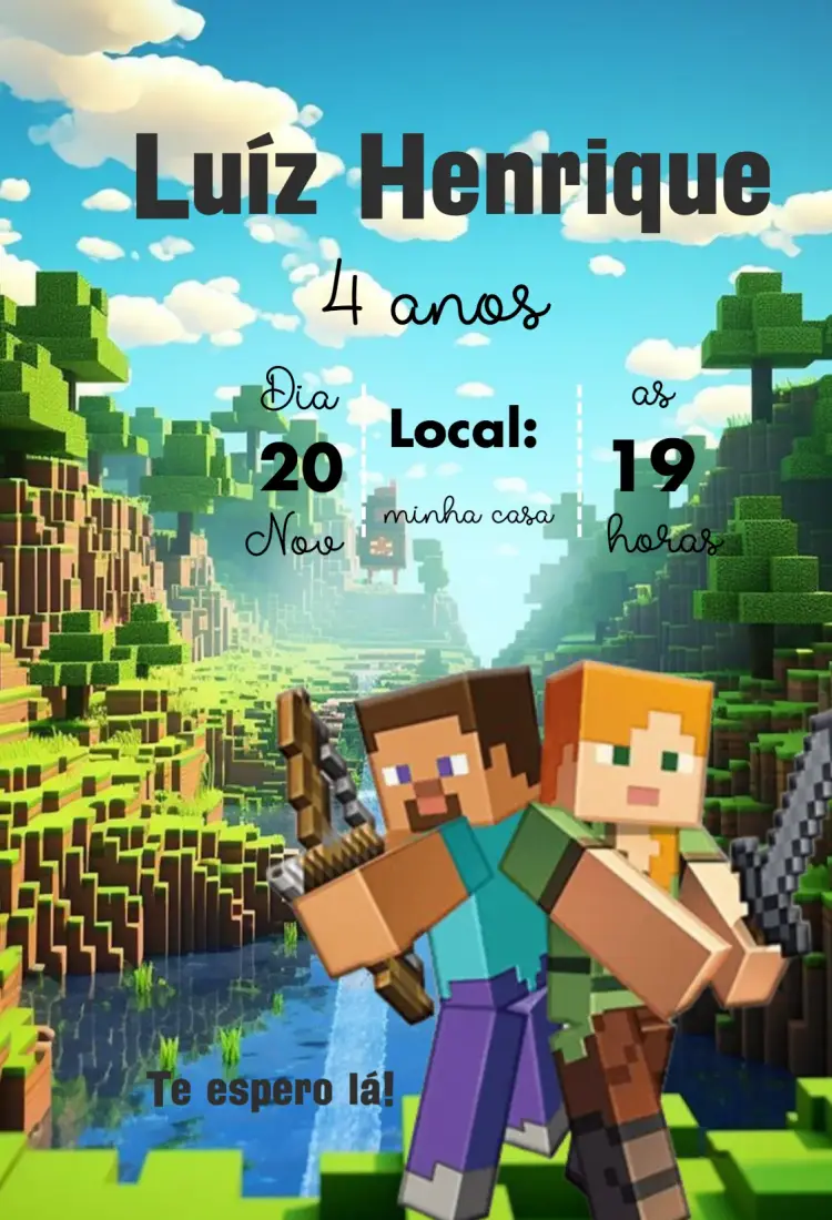Convite Minecraft