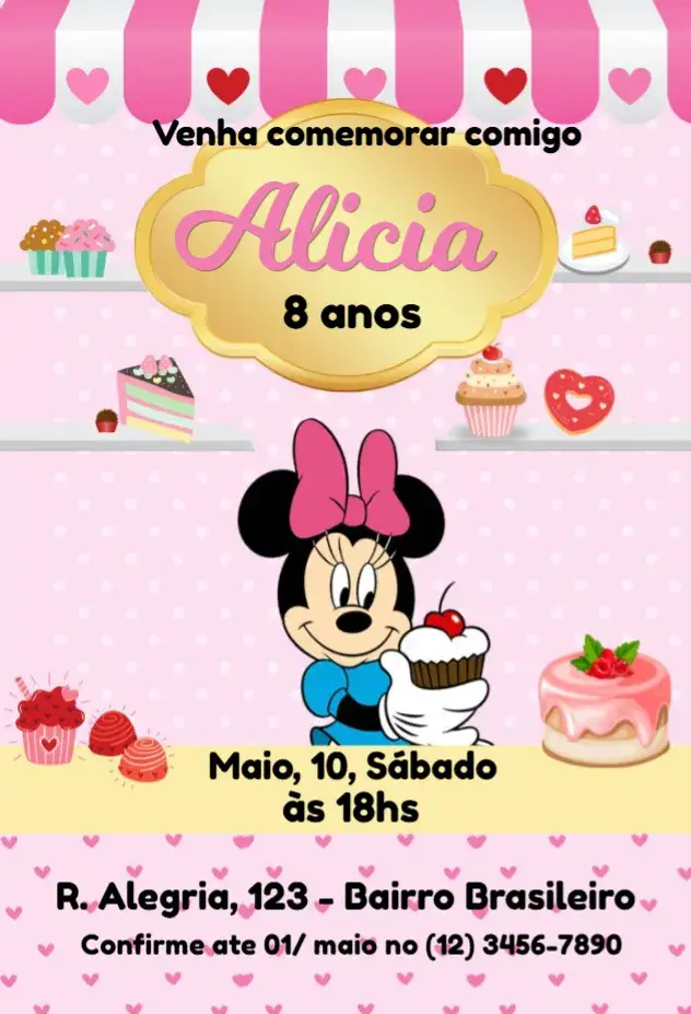 Confectioner Minnie Invitation