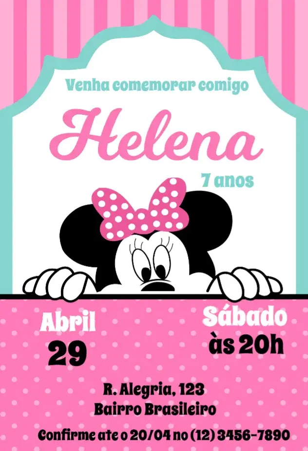 Minnie Peekaboo Pink Invitation
