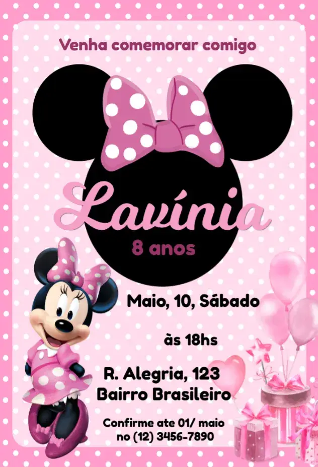 Minnie Bow Invitation