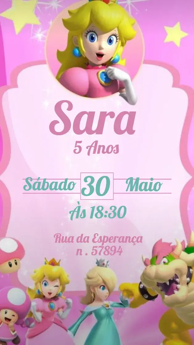Princess Peach Invitation
