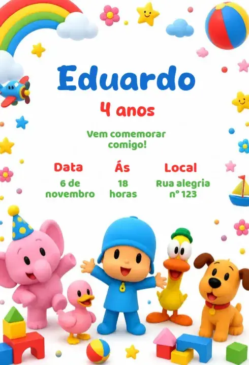 Convite Pocoyo