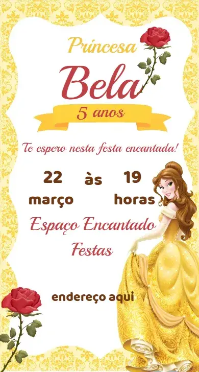 Invite Digital Princess Invitation editable and customizable