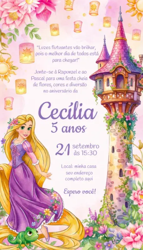Convite Rapunzel