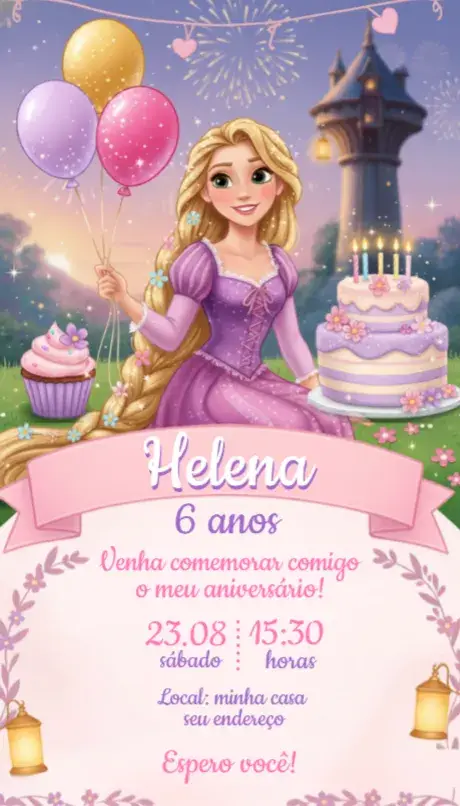 Convite Rapunzel
