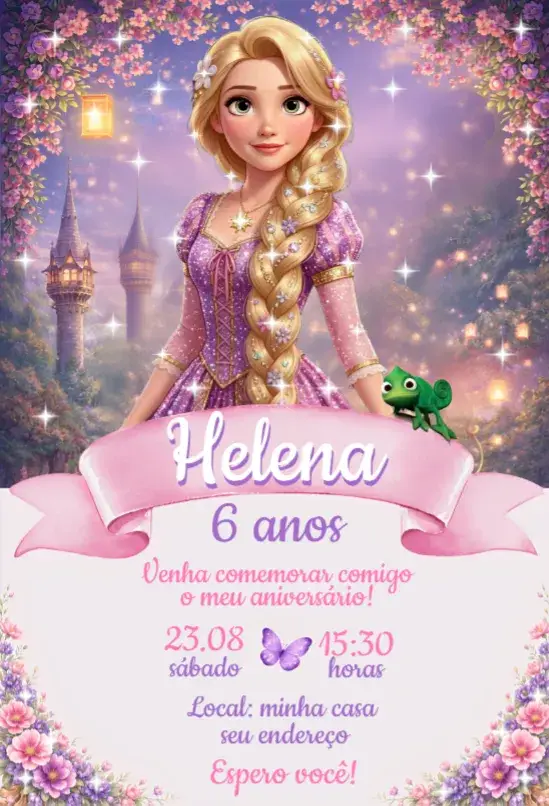 Convite Rapunzel