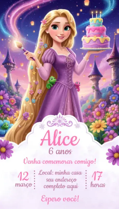 Convite Rapunzel