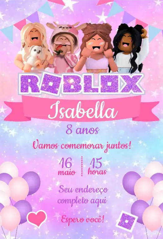 Convite Roblox Menina 2