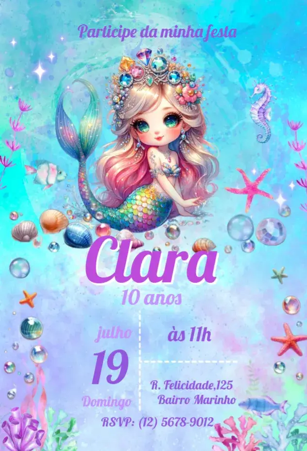 Shiny Mermaid Invitation