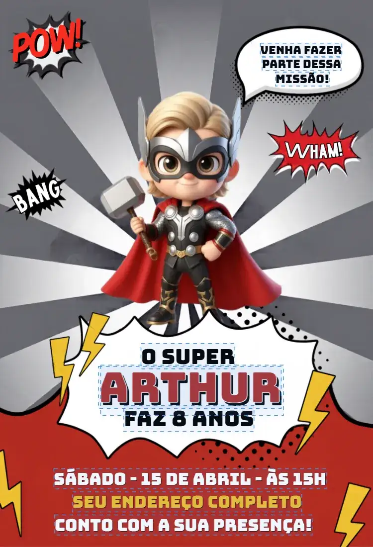 Convite Thor Baby