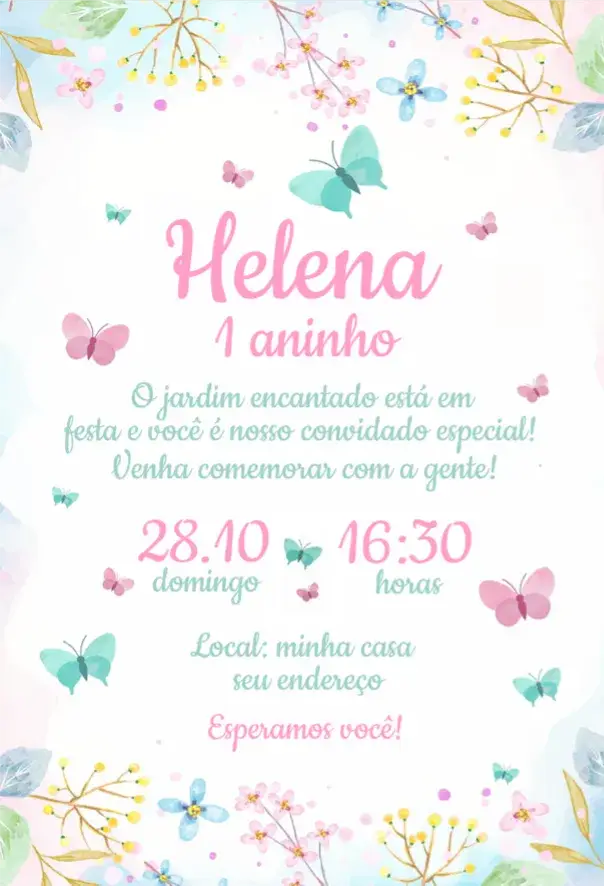 Invite Enchanted Garden Virtual Invitation editable and customizable