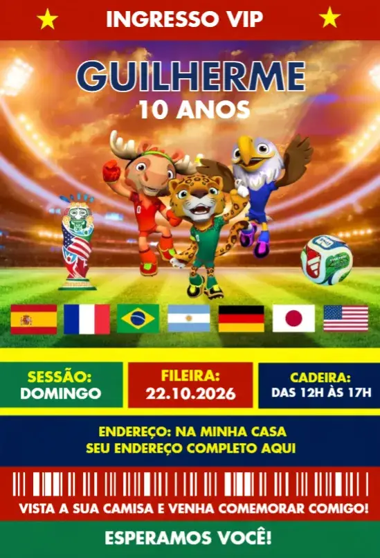 Convite Copa do mundo 12