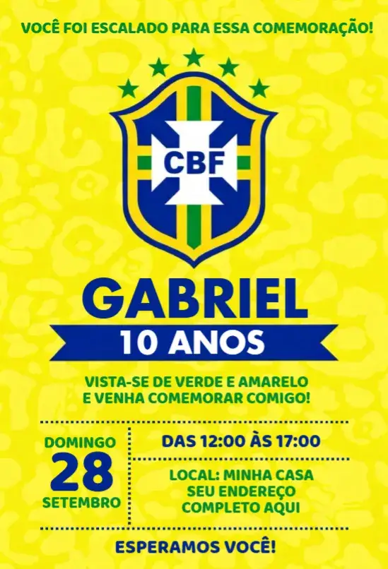 Invite World Cup 17 editable and customizable