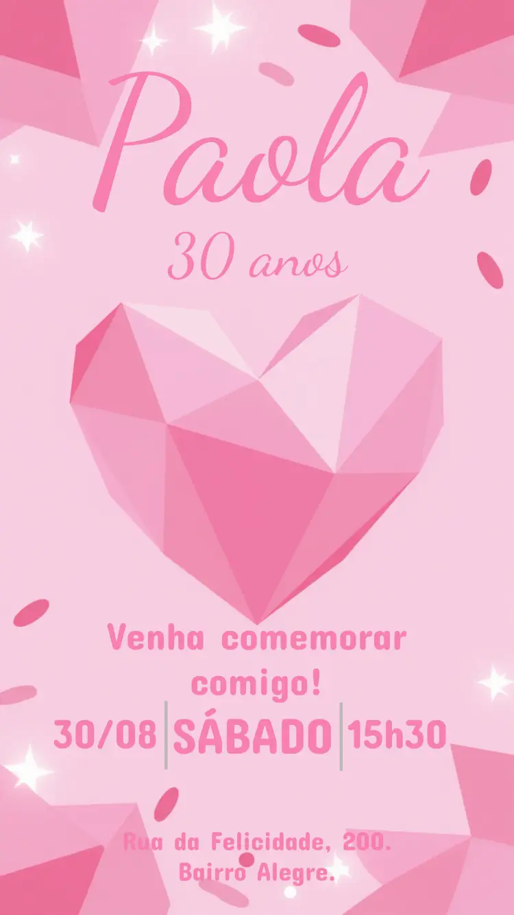 Convite Coração Adulto