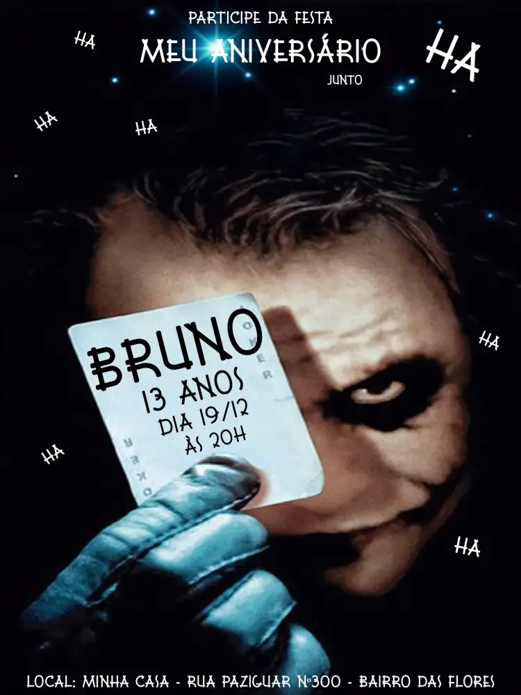 Convite Coringa Dc