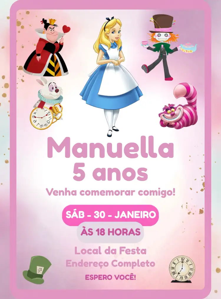 Covnite De Alice No Pais Das Maravilhas Infantil