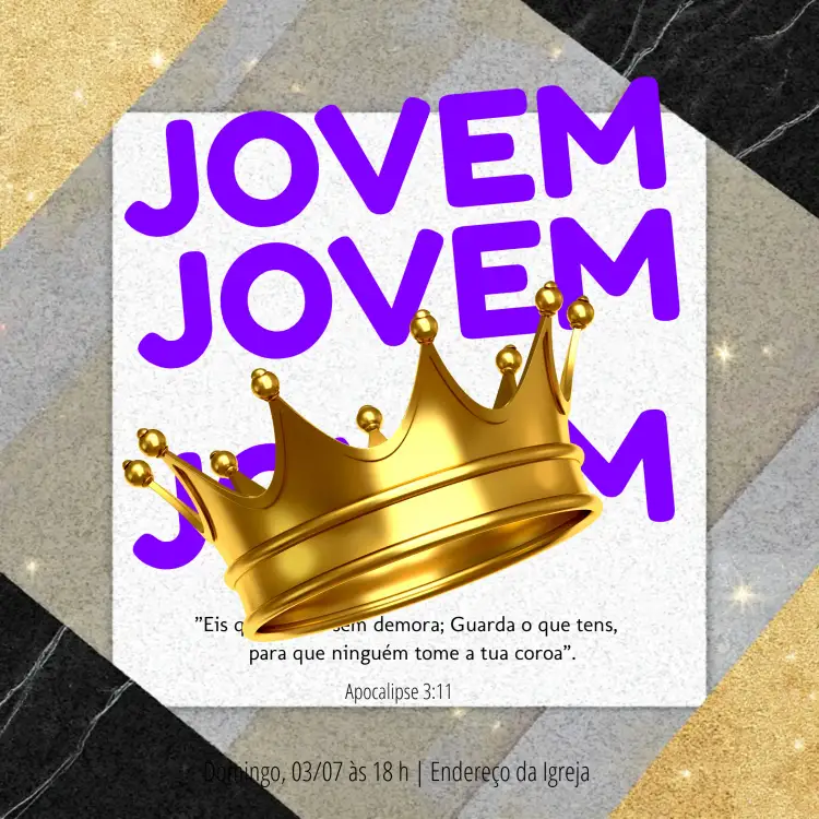 Convite Culto Jovem Jovens – tema Mais pesquisados moderno, jovem, minimalista, com cores vibrantes, elegante, urbano