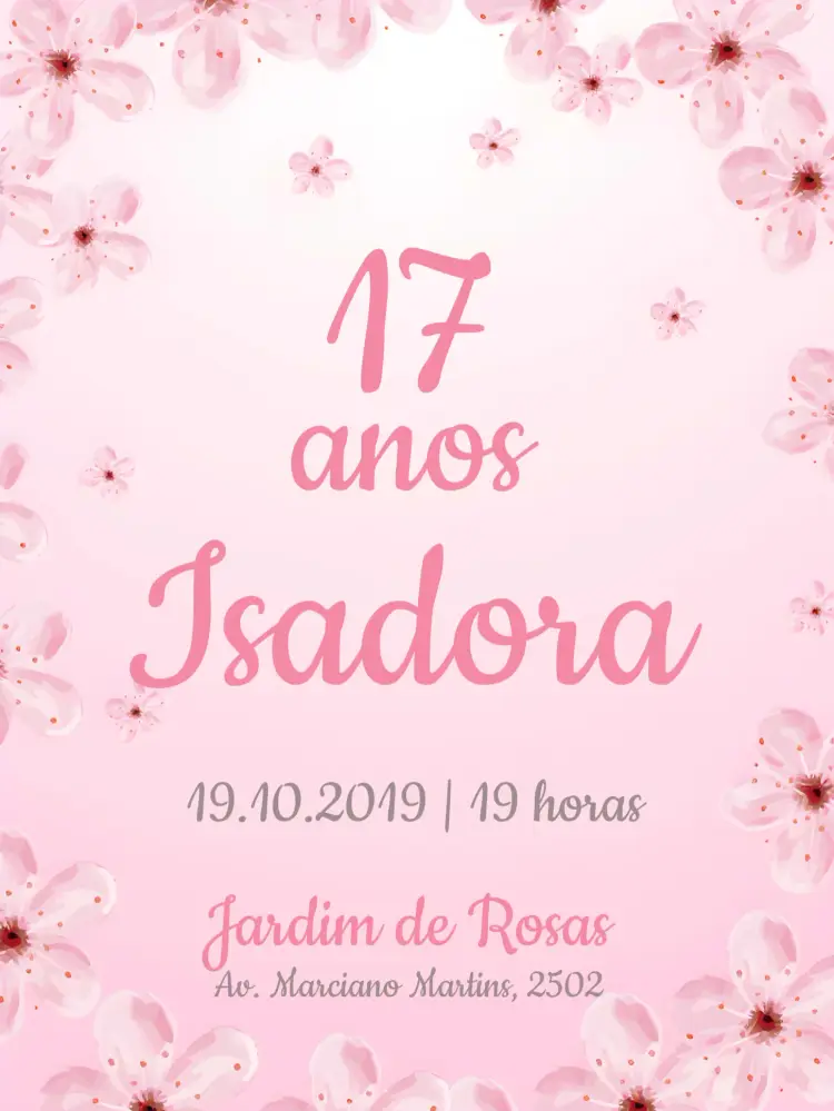 Convite De 15 Anos Clássico Com Flores No Jardim Festa