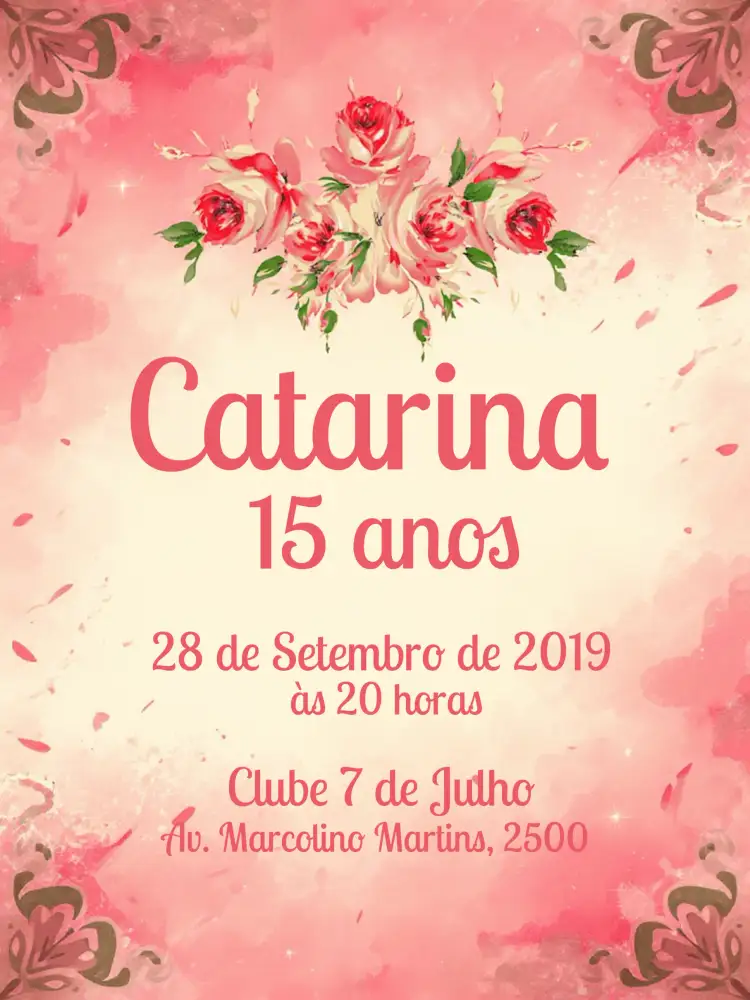 Convite De 15 Anos Floral - Provençal Bege – tema 15 anos floral, provençal, elegante, romântico, vintage, moderno