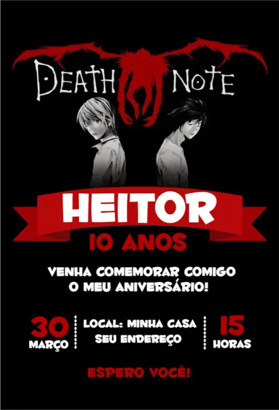 Convite Death Note 1