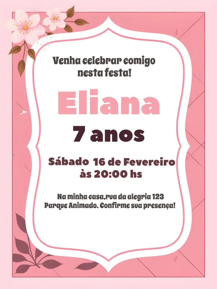 Convite Demon Slayer Nezuko Editar