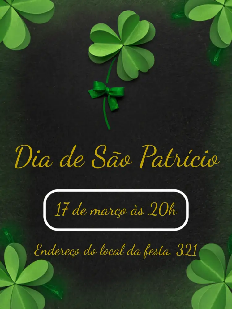 Convite Dia De São Patrício Celebração