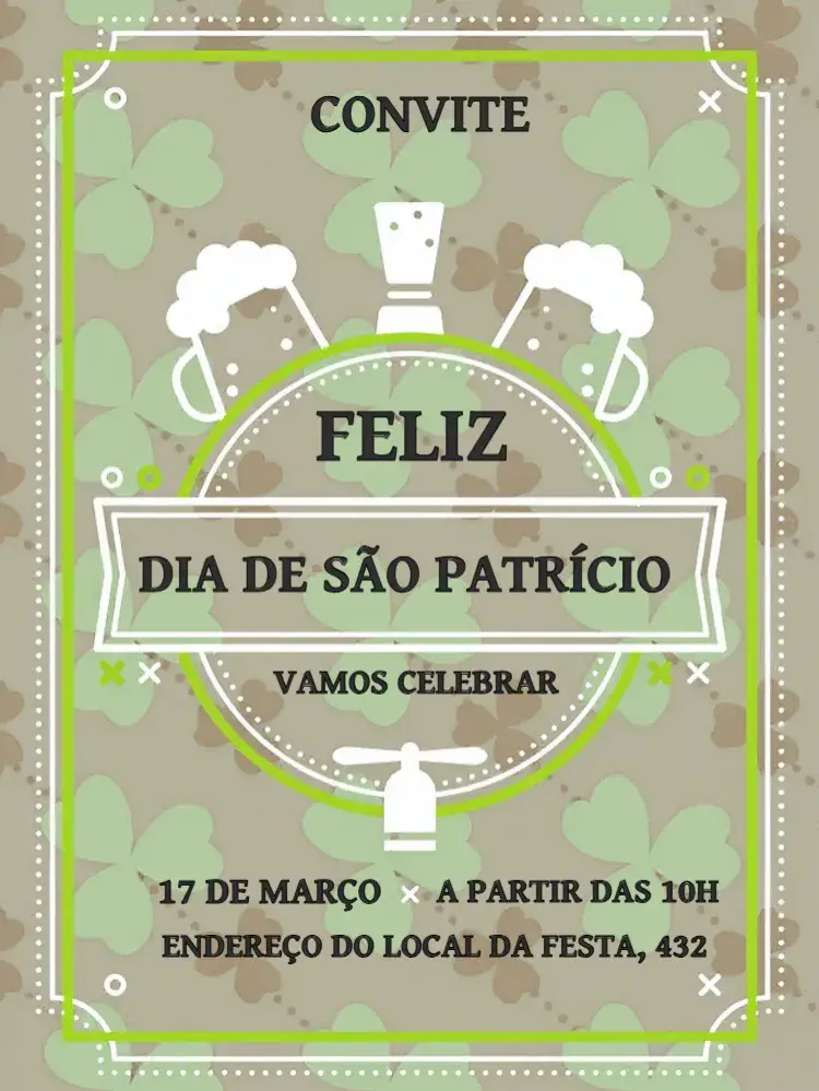 Convite Dia De São Patrício Day