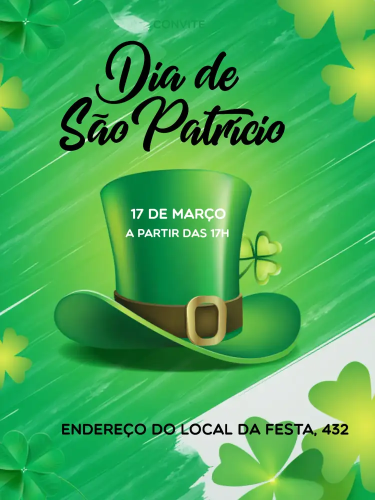 Convite Dia De São Patrício Festa