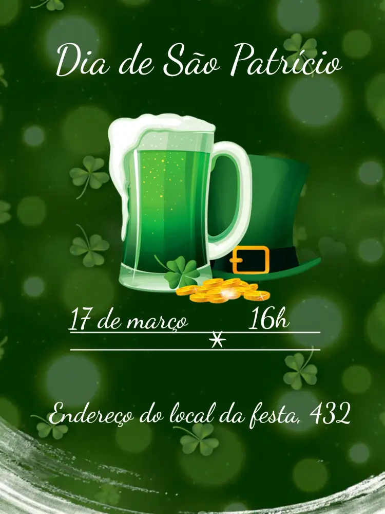 Convite Dia De São Patrício Verde