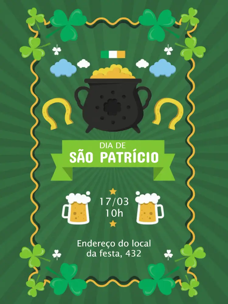 Convite Dia De São Patrício Verde