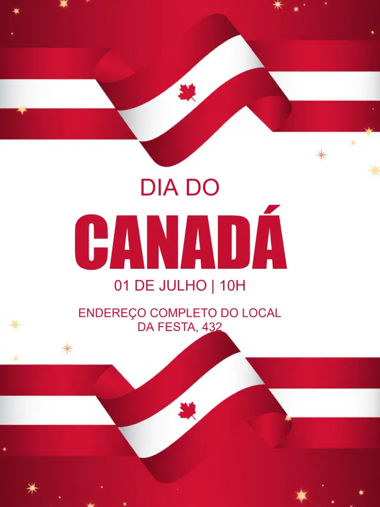 Convite Dia Do Canadá Festa