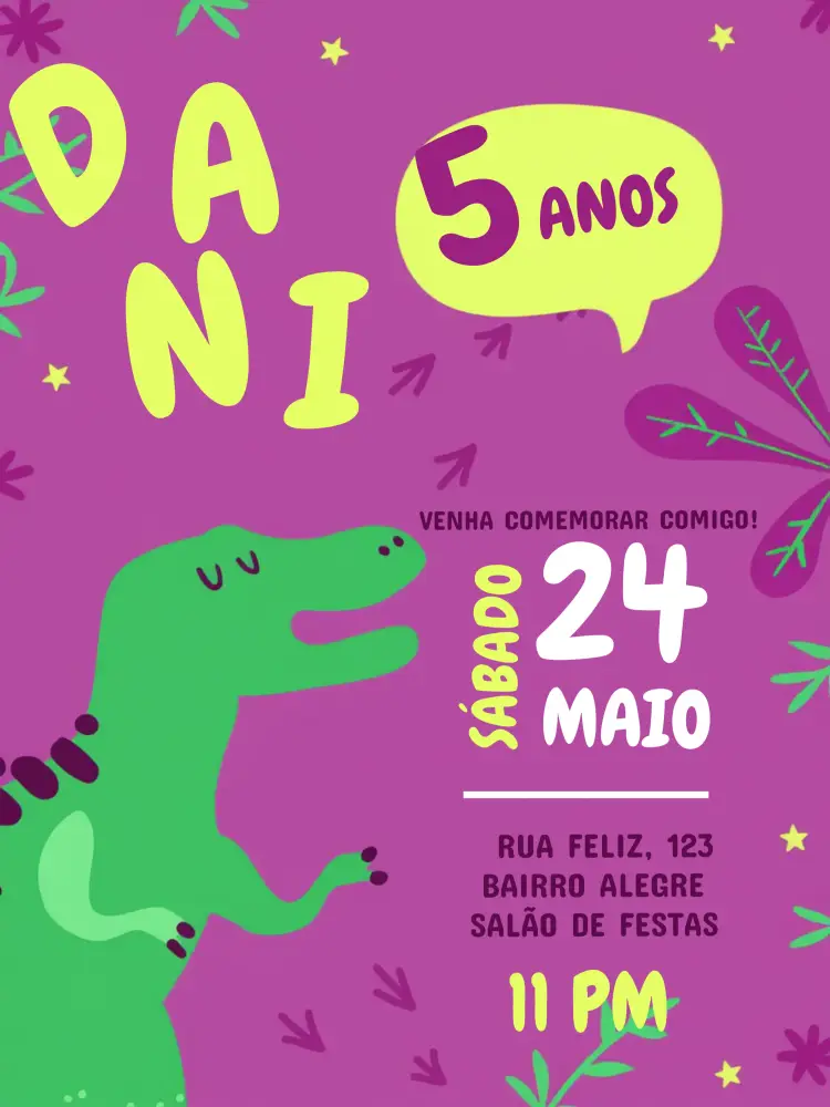 Convite Dinossauro