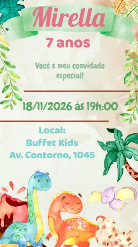 Dinosaur Baby Watercolor invitation