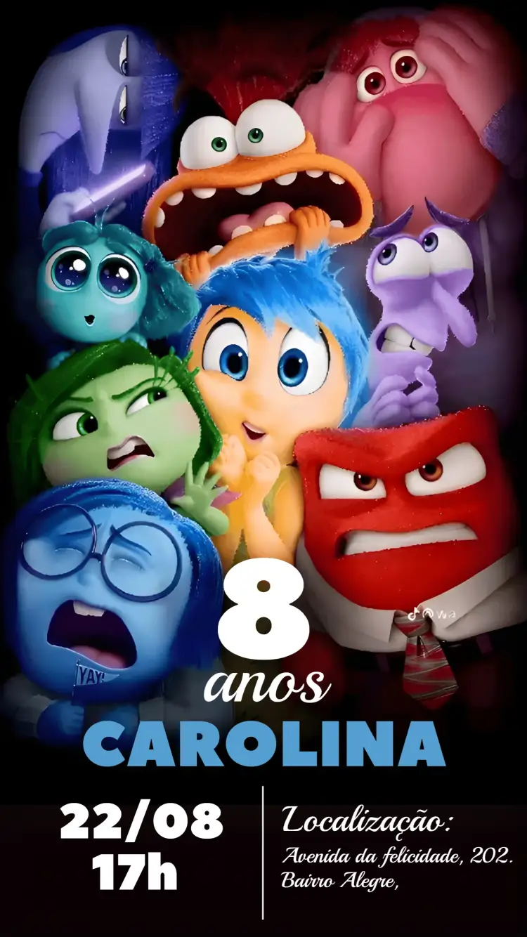 Convite Divertida Mente 2 Filme