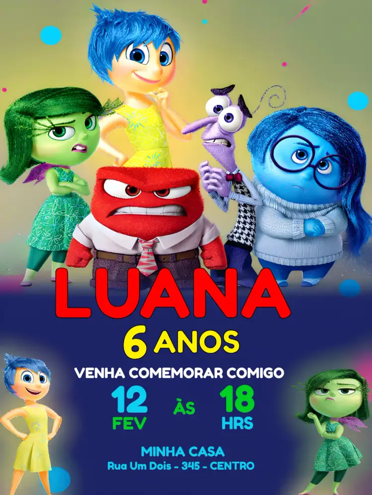 Convite Divertidamente Insite – tema Mais pesquisados colorido, divertido, moderno, ilustrativo, jovial, temático