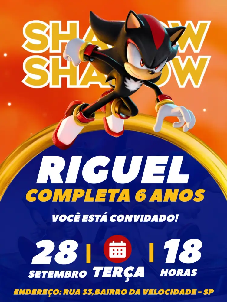 Convite Do Shadow Vermelho