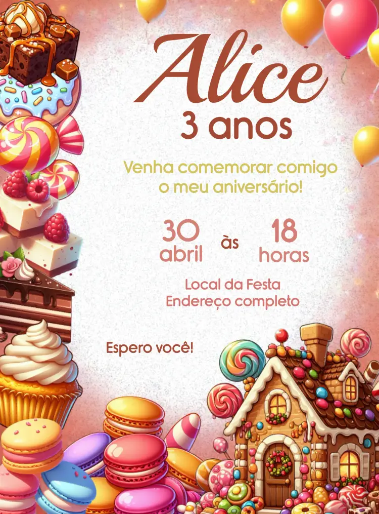 Convite Doceria Cupcakes