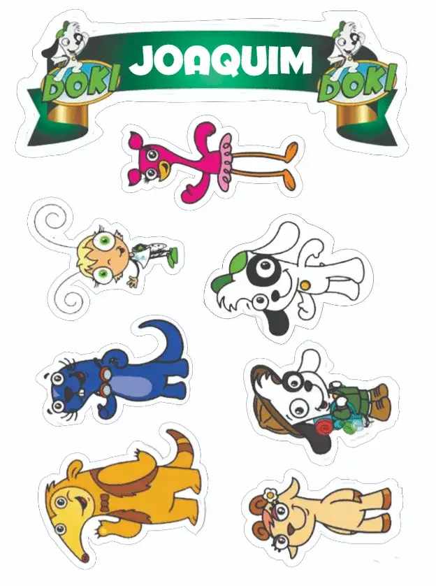Convite Doki – tema Topo de bolo divertido, colorido, lúdico, temático, infantil, animais