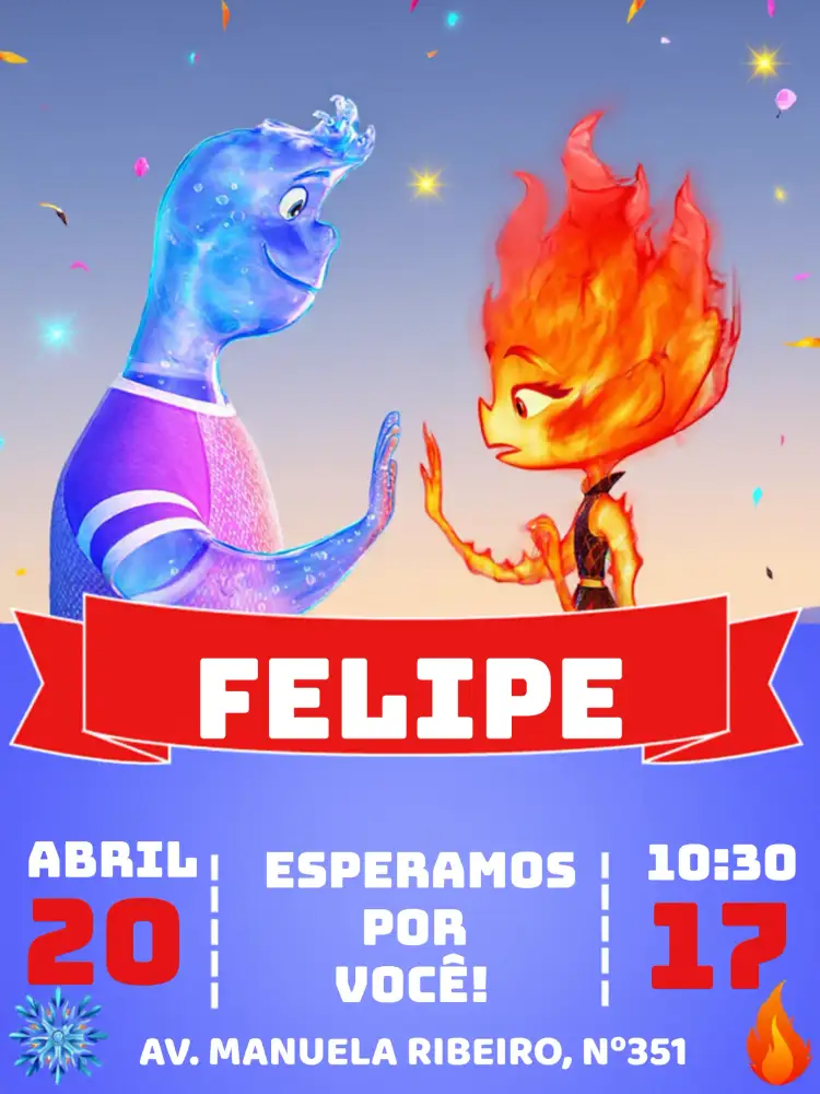Convite Elementos Pollo – tema Datas Comemorativas colorido, divertido, jovem, temático, moderno