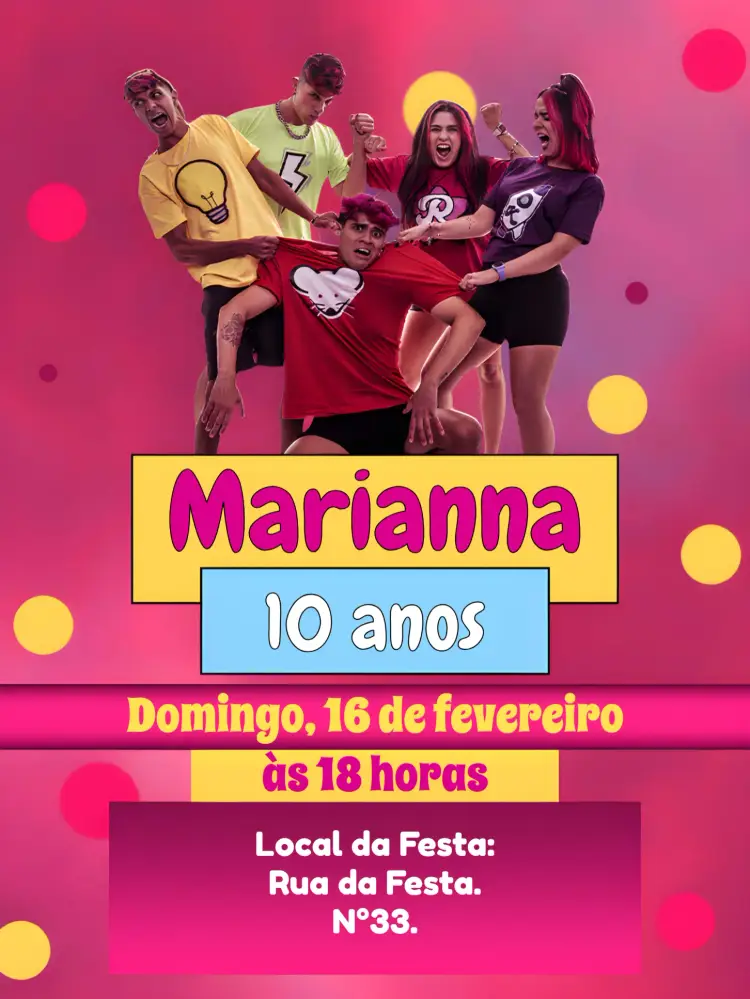 Convite Emilly Vicky Menina