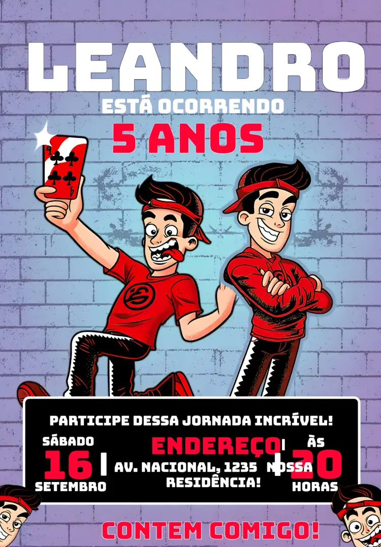 Convite Enaldinho Vermelho