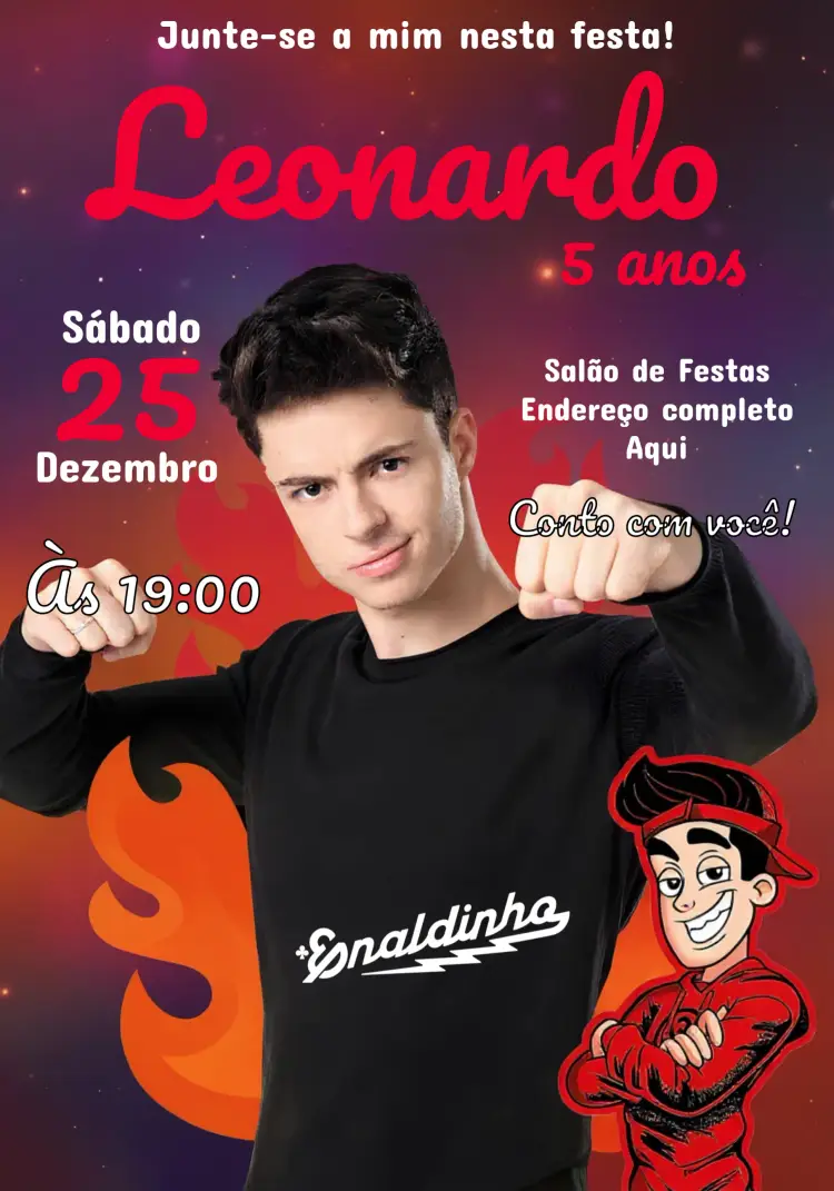 Convite Enaldinho Youtuber